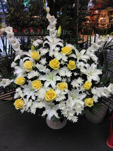 Funeral Floor Baskets 006 / BASKET#150YRWL-2G - G & J Florist