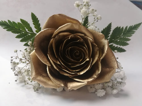 Golden Rose boutonniere and corsage - G & J Florist