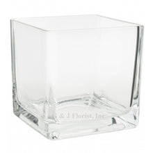 Load image into Gallery viewer, Square Clear Glass Vases collections - G &amp; J Florist
